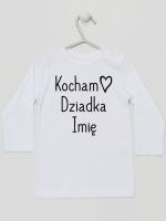 kocham dziadka z imieniem koszulka z długim rękawem kolor biały 111