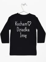 kocham dziadka z imieniem koszulka z długim rękawem kolor czarny 111