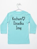 kocham dziadka z imieniem koszulka z długim rękawem kolor miętowy 111