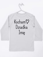 kocham dziadka z imieniem koszulka z długim rękawem kolor szary 111