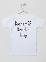 kocham dziadka z imieniem koszulka z krótkim rękawem kolor biały 111