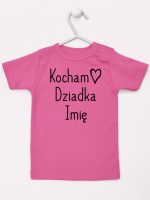 kocham dziadka z imieniem koszulka z krótkim rękawem kolor ciemny różowy 111