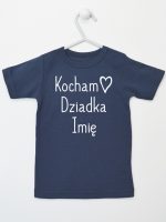 kocham dziadka z imieniem koszulka z krótkim rękawem kolor granatowy 111