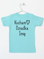 kocham dziadka z imieniem koszulka z krótkim rękawem kolor miętowy 111