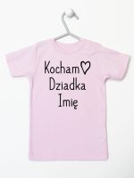 kocham dziadka z imieniem koszulka z krótkim rękawem kolor różowy 111