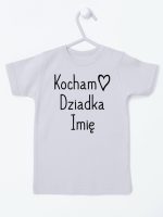 kocham dziadka z imieniem koszulka z krótkim rękawem kolor szary 111