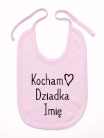 kocham dziadka z imieniem śliniak niemowlęcy kolor różowy 111
