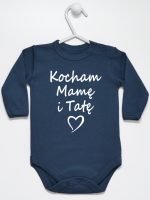 kocham mamę i tatę body z długim rękawem kolor granatowy 116 kocham mamę i tatę body z długim rękawem kolor granatowy 116