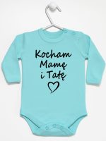 kocham mamę i tatę body z długim rękawem kolor miętowy 116 kocham mamę i tatę body z długim rękawem kolor miętowy 116