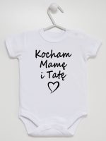 kocham mamę i tatę body z krótkim rękawem kolor biały 116 kocham mamę i tatę body z krótkim rękawem kolor biały 116
