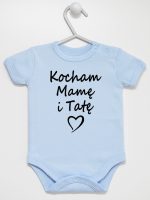 kocham mamę i tatę body z krótkim rękawem kolor błękitny 116 kocham mamę i tatę body z krótkim rękawem kolor błękitny 116