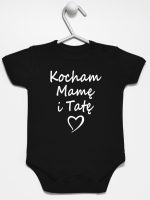 kocham mamę i tatę body z krótkim rękawem kolor czarny 116 kocham mamę i tatę body z krótkim rękawem kolor czarny 116