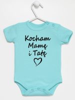 kocham mamę i tatę body z krótkim rękawem kolor miętowy 116 kocham mamę i tatę body z krótkim rękawem kolor miętowy 116