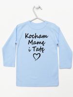 kocham mamę i tatę koszulka z długim rękawem kolor błękitny 116