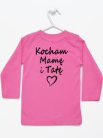 kocham mamę i tatę koszulka z długim rękawem kolor ciemny różowy 116