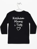 kocham mamę i tatę koszulka z długim rękawem kolor czarny 116