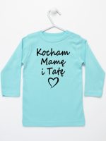 kocham mamę i tatę koszulka z długim rękawem kolor miętowy 116