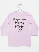 kocham mamę i tatę koszulka z długim rękawem kolor różowy 116