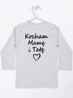 kocham mamę i tatę koszulka z długim rękawem kolor szary 116