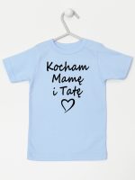kocham mamę i tatę koszulka z krótkim rękawem kolor błękitny 116