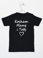 kocham mamę i tatę koszulka z krótkim rękawem kolor czarny 116