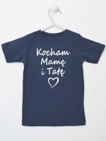 kocham mamę i tatę koszulka z krótkim rękawem kolor granatowy 116