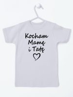 kocham mamę i tatę koszulka z krótkim rękawem kolor szary 116