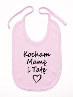 kocham mamę i tatę śliniak niemowlęcy kolor różowy 116