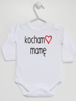 kocham mamę z sercem body z długim rękawem kolor biały 099