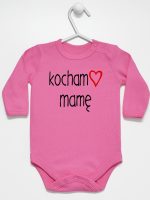 kocham mamę z sercem body z długim rękawem kolor ciemny różowy 099