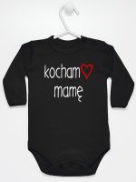 kocham mamę z sercem body z długim rękawem kolor czarny 099