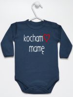 kocham mamę z sercem body z długim rękawem kolor granatowy 099