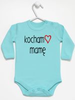 kocham mamę z sercem body z długim rękawem kolor miętowy 099