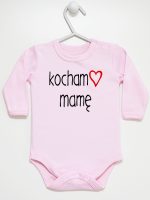 kocham mamę z sercem body z długim rękawem kolor różowy 099