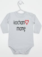 kocham mamę z sercem body z długim rękawem kolor szary 099