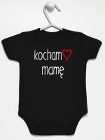 kocham mamę z sercem body z krótkim rękawem kolor czarny 099