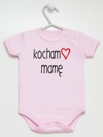kocham mamę z sercem body z krótkim rękawem kolor różowy 099