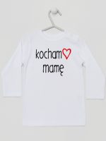 kocham mamę z sercem koszulka z długim rękawem kolor biały 099