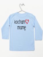 kocham mamę z sercem koszulka z długim rękawem kolor błękitny 099