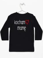 kocham mamę z sercem koszulka z długim rękawem kolor czarny 099