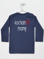 kocham mamę z sercem koszulka z długim rękawem kolor granatowy 099