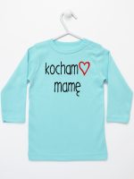 kocham mamę z sercem koszulka z długim rękawem kolor miętowy 099