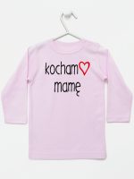 kocham mamę z sercem koszulka z długim rękawem kolor różowy 099