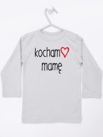 kocham mamę z sercem koszulka z długim rękawem kolor szary 099