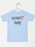 kocham mamę z sercem koszulka z krótkim rękawem kolor błękitny 099
