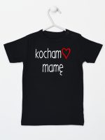 kocham mamę z sercem koszulka z krótkim rękawem kolor czarny 099