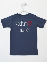 kocham mamę z sercem koszulka z krótkim rękawem kolor granatowy 099