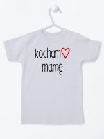 kocham mamę z sercem koszulka z krótkim rękawem kolor szary 099