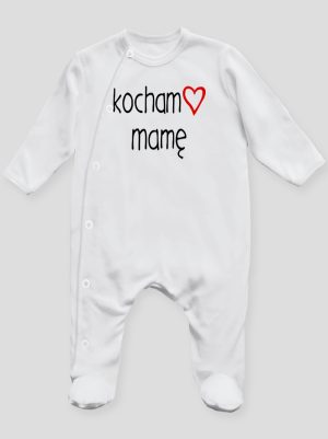 kocham mamę z sercem pajacyk śpioszek ze stópkami 099