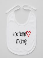 kocham mamę z sercem śliniak niemowlęcy kolor biały 099